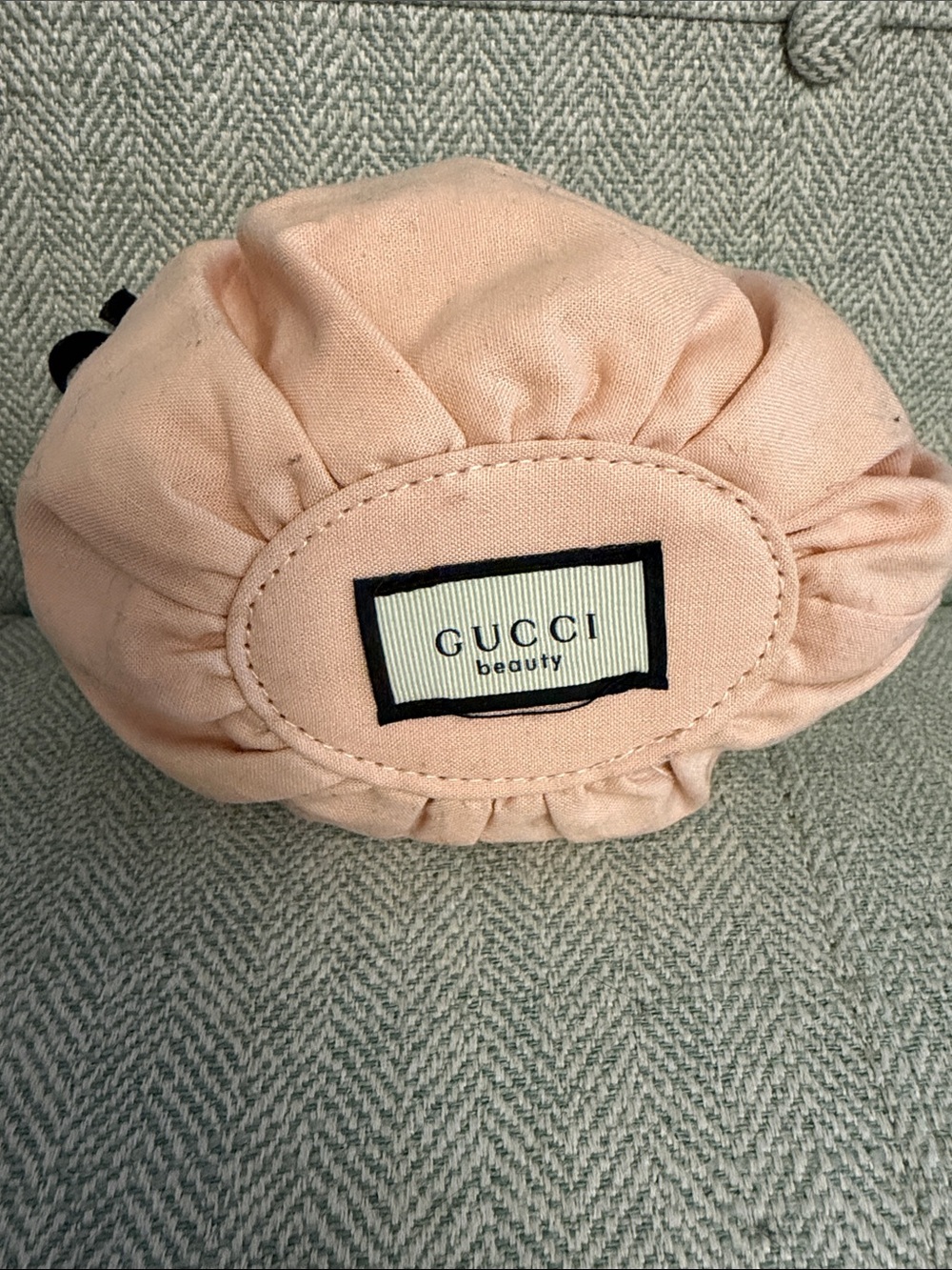 Gucci Pink Drawstring Cosmetic Pouch